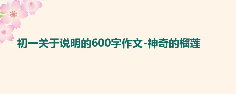 初一关于说明的600字作文-神奇的榴莲