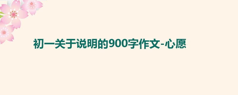 初一关于说明的900字作文-心愿