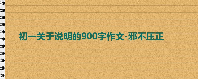 初一关于说明的900字作文-邪不压正