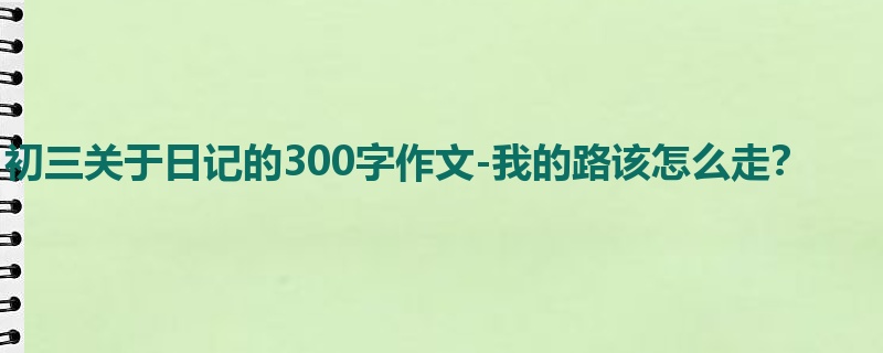 初三关于日记的300字作文-我的路该怎么走？