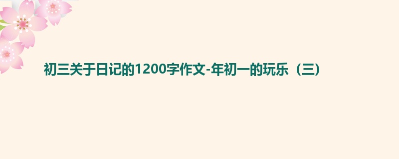 初三关于日记的1200字作文-年初一的玩乐(三)