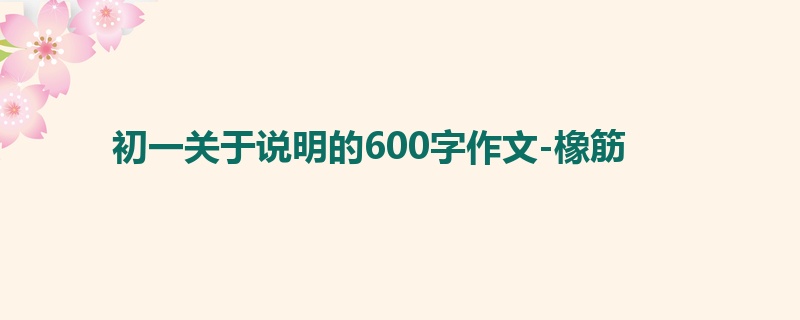 初一关于说明的600字作文-橡筋