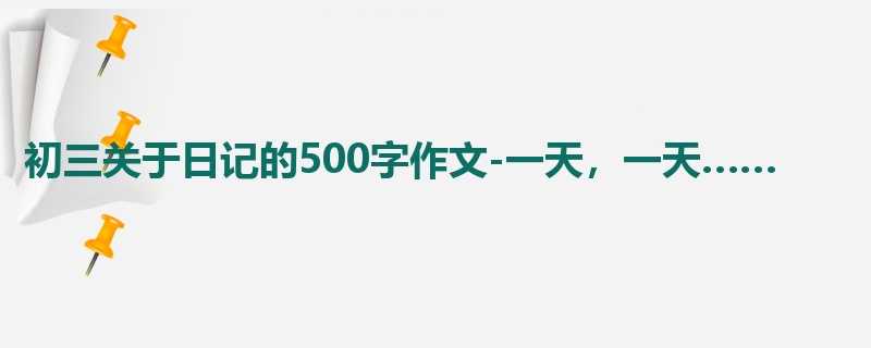 初三关于日记的500字作文-一天,一天……