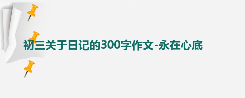 初三关于日记的300字作文-永在心底