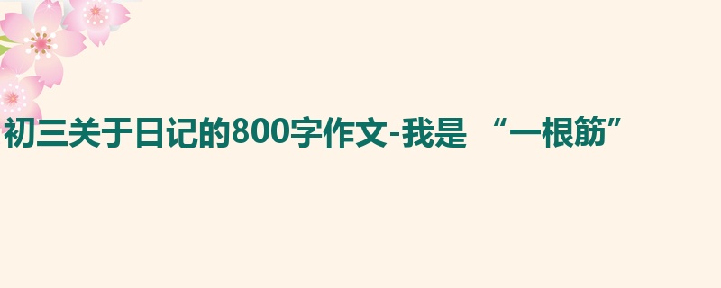 初三关于日记的800字作文-我是 “一根筋”