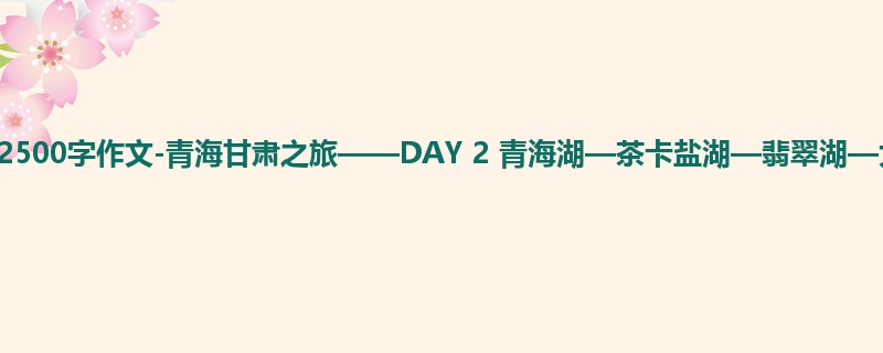 初三关于日记的2500字作文-青海甘肃之旅——DAY 2 青海湖—茶卡盐湖—翡翠湖—大柴旦