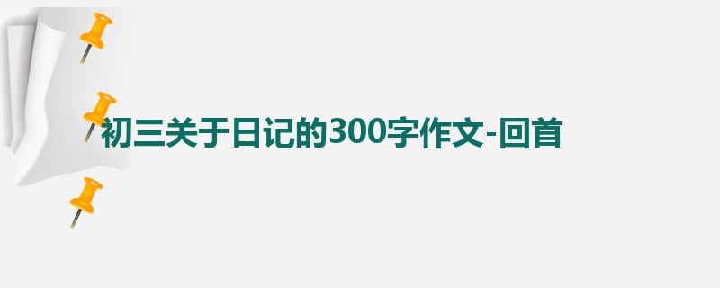 初三关于日记的300字作文-回首