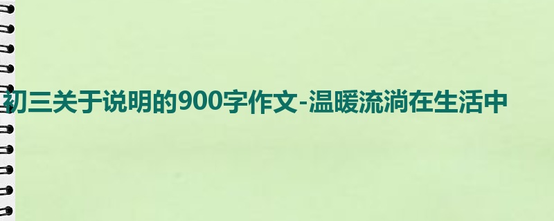 初三关于说明的900字作文-温暖流淌在生活中