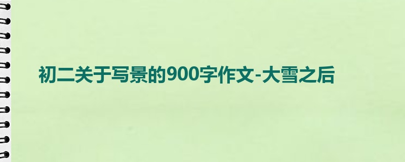 初二关于写景的900字作文-大雪之后