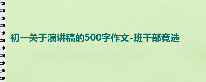 初一关于演讲稿的500字作文-班干部竞选