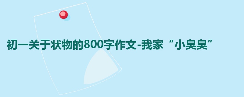 初一关于状物的800字作文-我家“小臭臭”