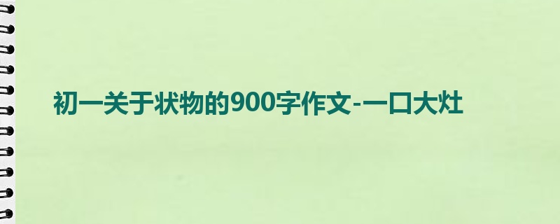 初一关于状物的900字作文-一口大灶