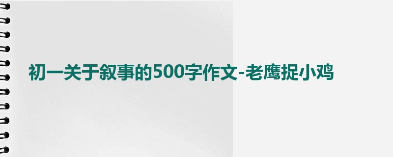 初一关于叙事的500字作文-老鹰捉小鸡