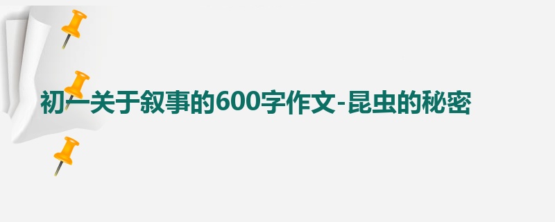 初一关于叙事的600字作文-昆虫的秘密