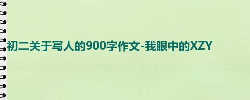 初二关于写人的900字作文-我眼中的XZY