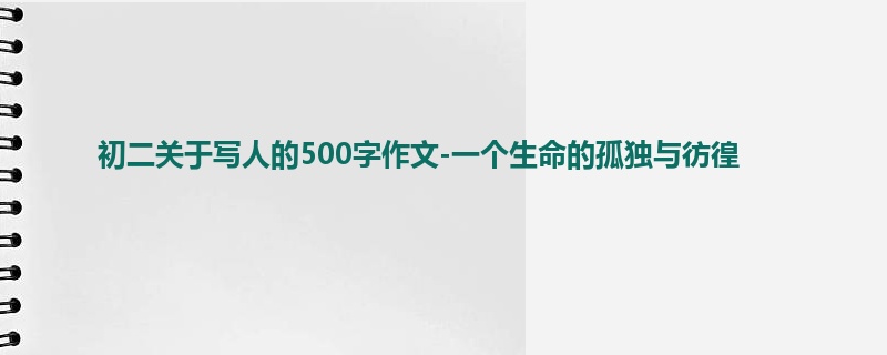 初二关于写人的500字作文-一个生命的孤独与彷徨