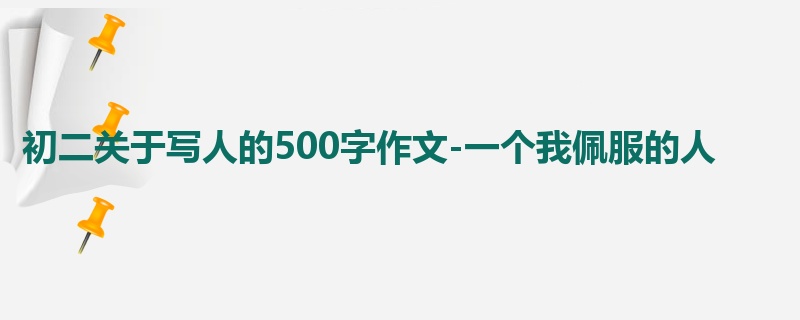 初二关于写人的500字作文-一个我佩服的人
