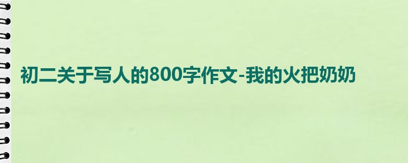 初二关于写人的800字作文-我的火把奶奶
