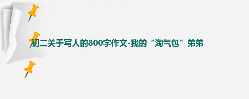 初二关于写人的800字作文-我的“淘气包”弟弟