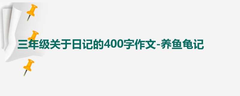 三年级关于日记的400字作文-养鱼龟记