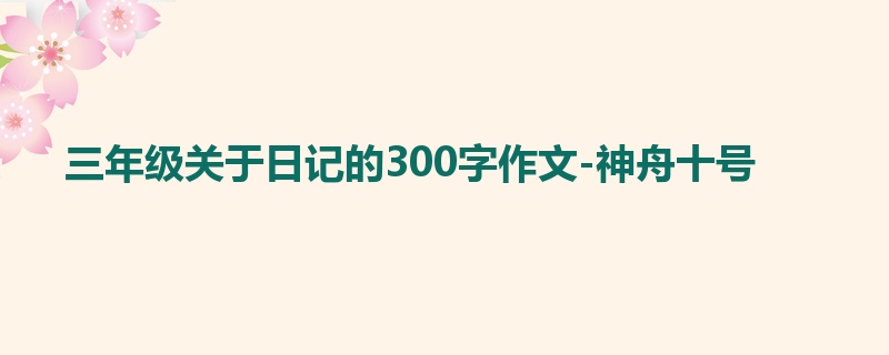 三年级关于日记的300字作文-神舟十号