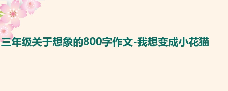 三年级关于想象的800字作文-我想变成小花猫