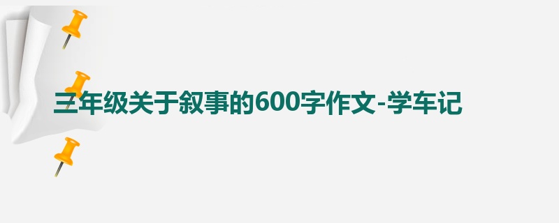 三年级关于叙事的600字作文-学车记