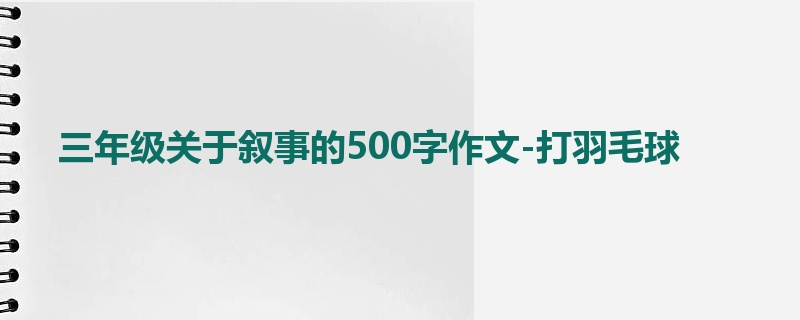 三年级关于叙事的500字作文-打羽毛球