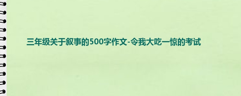 三年级关于叙事的500字作文-令我大吃一惊的考试