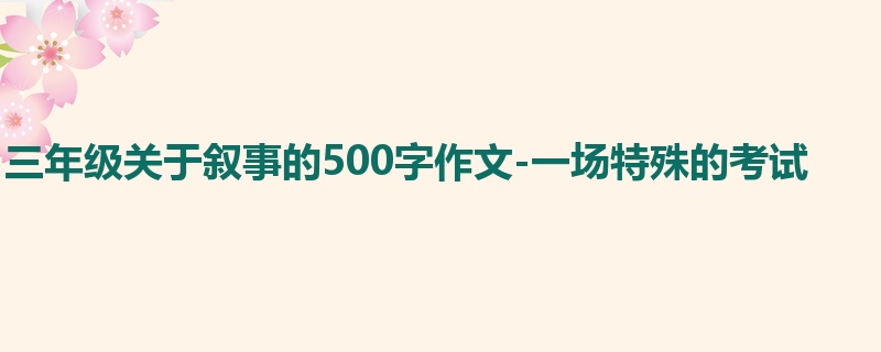 三年级关于叙事的500字作文-一场特殊的考试