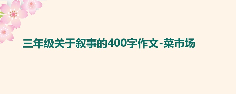 三年级关于叙事的400字作文-菜市场