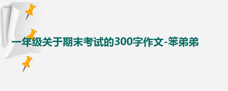 一年级关于期末考试的300字作文-笨弟弟
