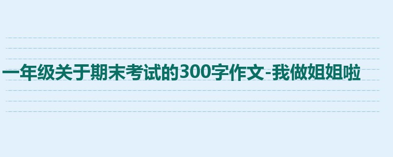 一年级关于期末考试的300字作文-我做姐姐啦