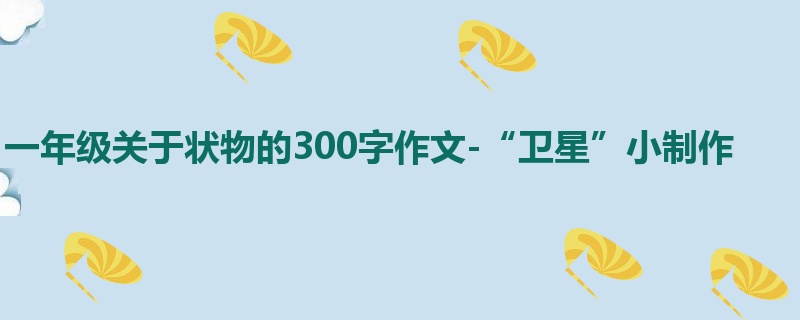 一年级关于状物的300字作文-“卫星”小制作