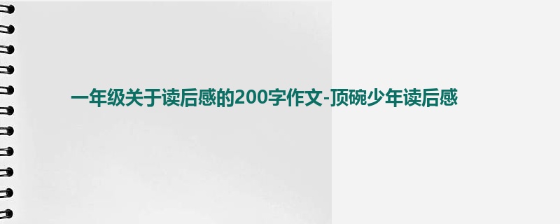 一年级关于读后感的200字作文-顶碗少年读后感