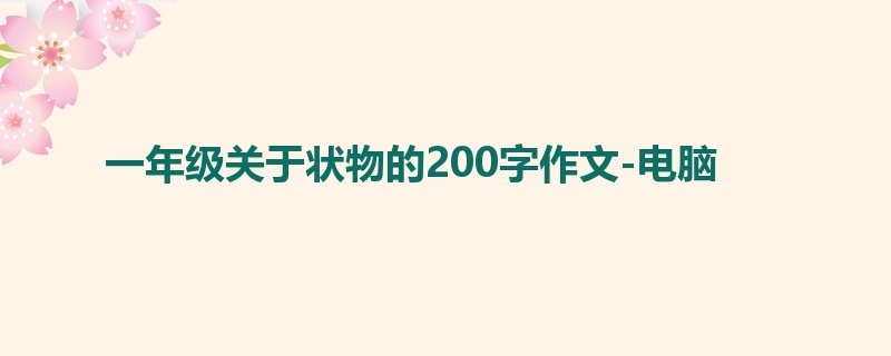 一年级关于状物的200字作文-电脑