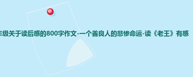 一年级关于读后感的800字作文-一个善良人的悲惨命运-读《老王》有感