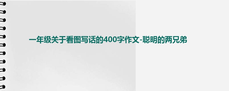 一年级关于看图写话的400字作文-聪明的两兄弟