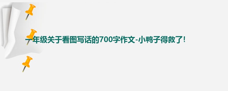 一年级关于看图写话的700字作文-小鸭子得救了!