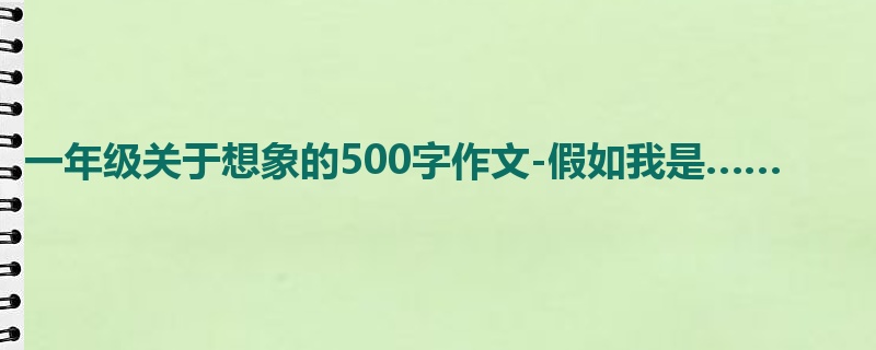 一年级关于想象的500字作文-假如我是……