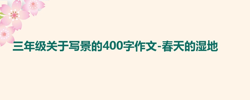 三年级关于写景的400字作文-春天的湿地