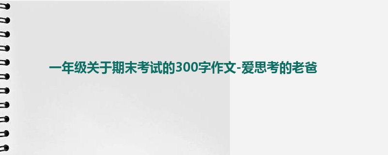 一年级关于期末考试的300字作文-爱思考的老爸