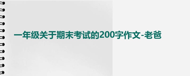 一年级关于期末考试的200字作文-老爸