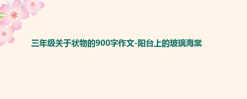 三年级关于状物的900字作文-阳台上的玻璃海棠
