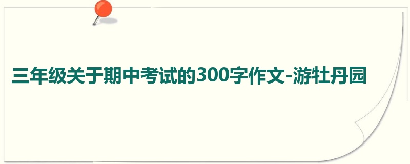 三年级关于期中考试的300字作文-游牡丹园
