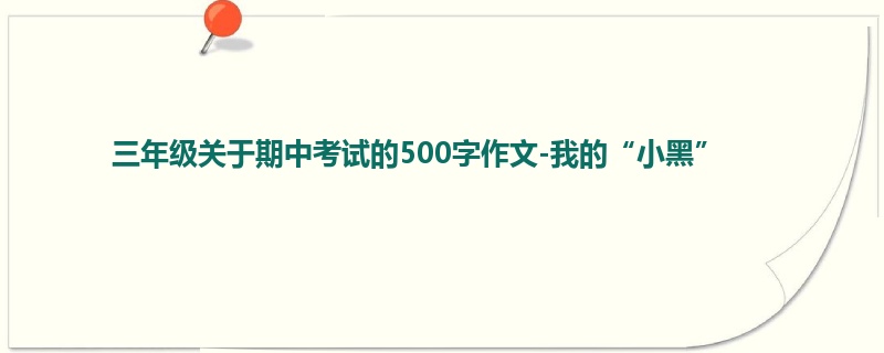 三年级关于期中考试的500字作文-我的“小黑”