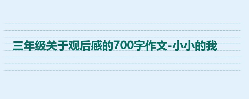 三年级关于观后感的700字作文-小小的我