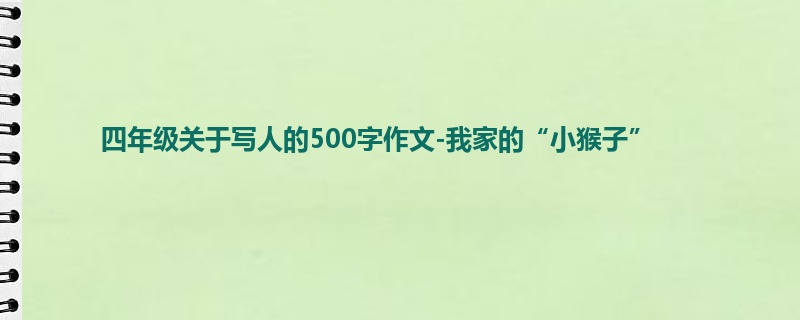 四年级关于写人的500字作文-我家的“小猴子”