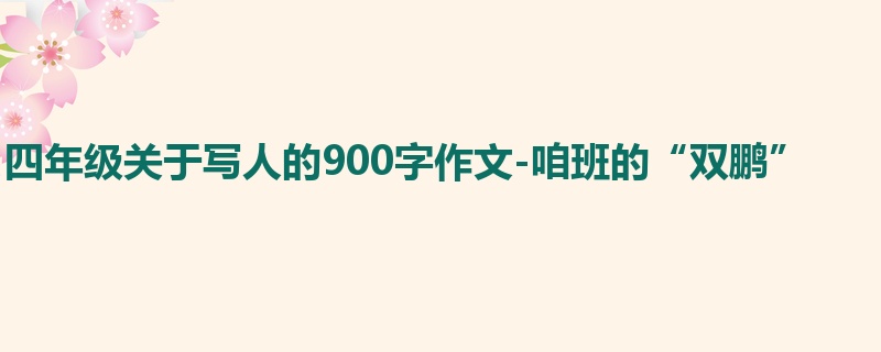 四年级关于写人的900字作文-咱班的“双鹏”