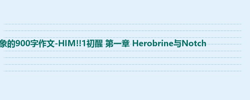 四年级关于想象的900字作文-HIM!!1初醒 第一章 Herobrine与Notch